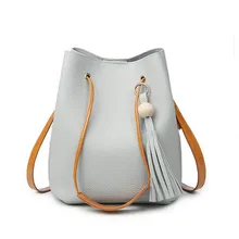 Bolso de la borla de Las Mujeres Famoso Diseñador de la Marca Bolso de Las Señoras Bolso de Las Mujeres Bucket Bag de Alta Calidad de Corea Bolsas de Mensajero Bolsas