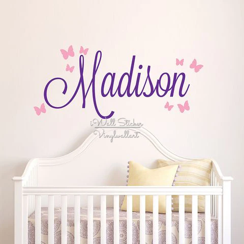 S Name Wall Sticker Baby Nursery Erfly Decal S Name Wall Sticker Baby Nursery Erfly Decal Personalized Stickers For Kids Room