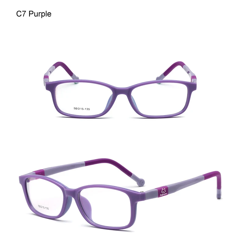 Ralferty детские очки в оправе ультра-светильник TR90 силиконовые очки Мультяшные кошачьи очки оправа детские очки по рецепту O6006
