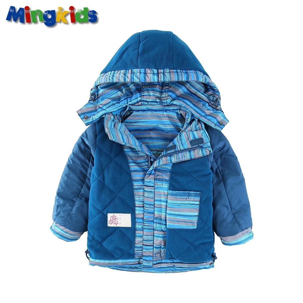 Mingkids nieve de niño ski set primavera otoño invierno al aire libre nieve caliente traje con capucha impermeable a prueba de viento tamaño europeo raya - 5