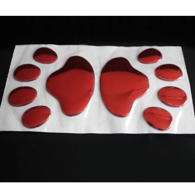 1 Pair Car Sticker Dog Paw 3D Animal Dog Cat Bear Footprint PVC Car Sticker Nick Cover Sticker for Car Auto Motorcycle Decor
