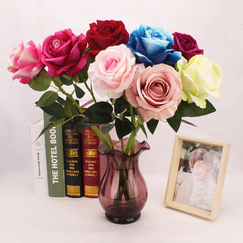 Artificial flower branches Rose Artificial Flower Real Touch PU Flowers