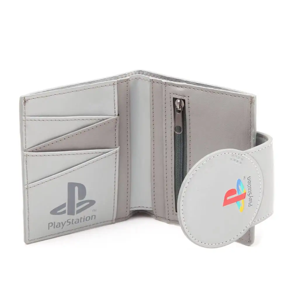 Playstation wallets for men Sony Playstation One Console Bi-Fold Wallet, Grey man wallet cardholder Male wallet coin clutch