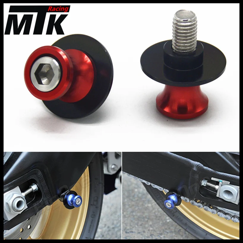 

MTKRACING 6mm Motorcycle CNC Swingarm Slider Spools stand screws For Yamaha YZF R1 R6 R6S MT09 MT-09 FZ6 FZ8 FZ1 XJR 1300