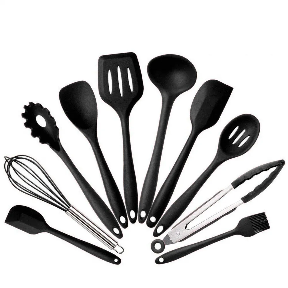 

10Pcs/set Silicone Heat Resistant Kitchen Cooking Utensils Non-Stick Baking gadget