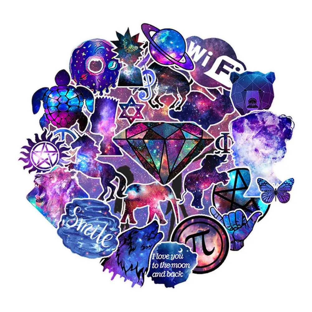 

30 PCS Mixed Galaxy Sticker Stars Dream Anime Cartoon Stickers for DIY Luggage Laptop Skateboard Car Motorcycle Bicycle Stickers