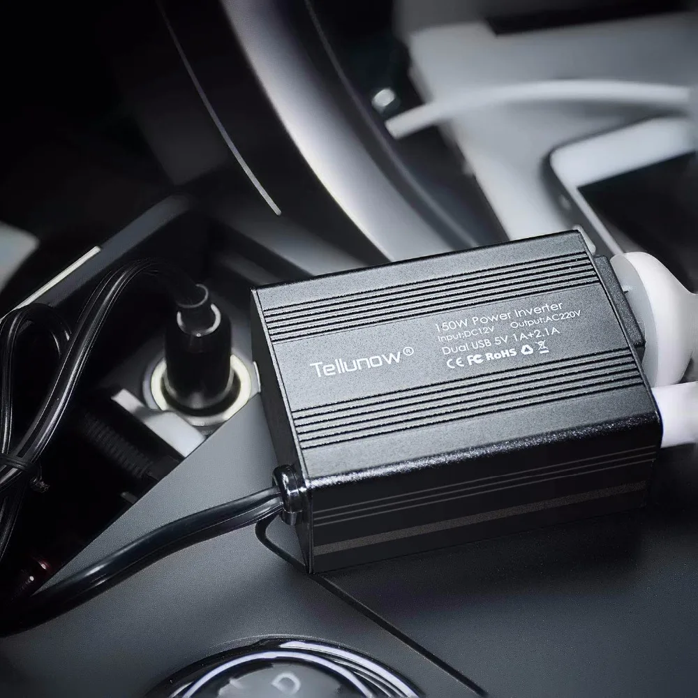 

Auto 150W Car Power Inverter Dc 12V To Ac 110V 220V 230V 240V Car Converter With 2.1A Usb And 1 Ac Outlets