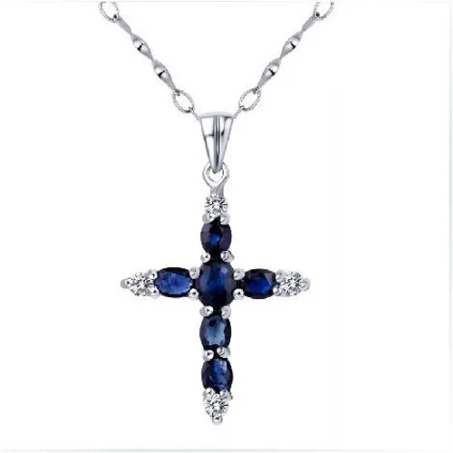Collier Collares Qi Xuan_Dark подвеска с синим камнем Necklaces_Real necklace_качество guaranteed_производитель прямые продажи
