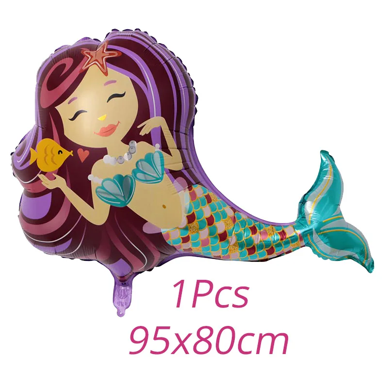 JOY-ENLIFE русалка украшения для тематических вечеринок плакат с русалкой шляпы латексные шары детский душ под водой день рождения - Цвет: 1pcs balloon