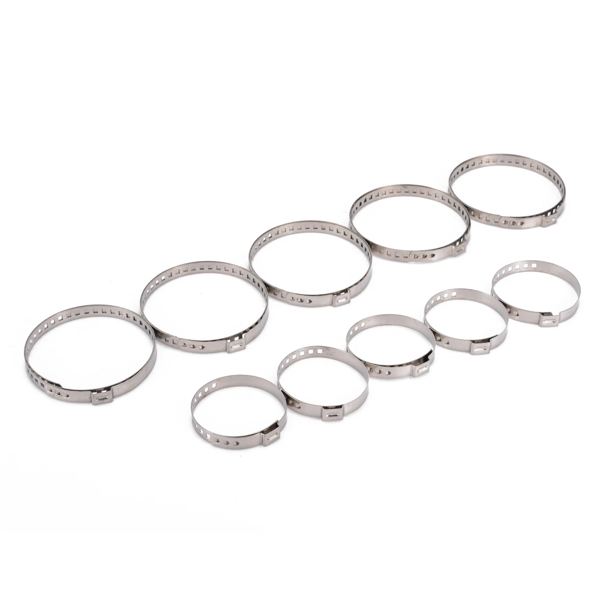 New Arrival 10pcs Large+Small Universal Auto Fastener Adjustable CV Joint Boot Crimp Clamp Kit
