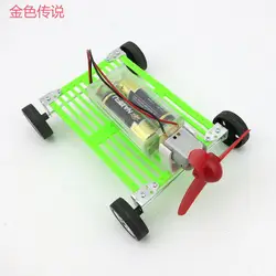 F17926 DIY Собирает игрушки Двигатель Пропеллеры ветер Мощность автомобиля DIY для детей 8*11*15 см 4WD smart робот шасси автомобиля зеленый энергии RC