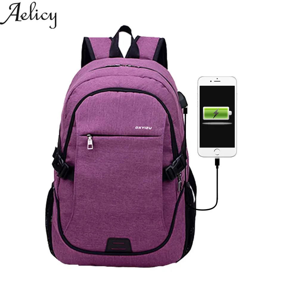 Aelicy мужской женский рюкзак для ноутбука с USB зарядкой высококачественные рюкзаки