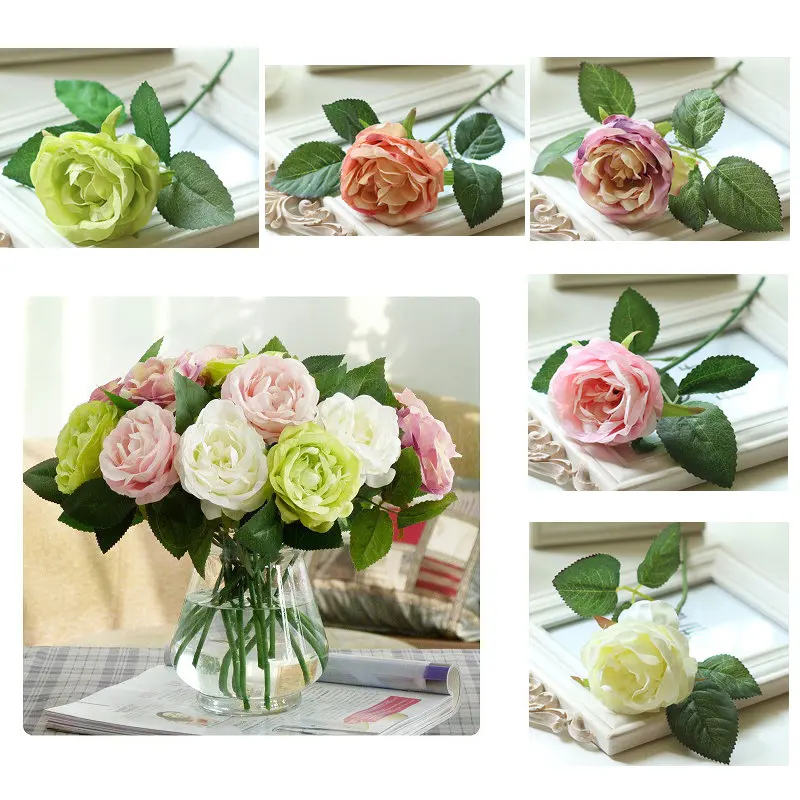 Buy 10pcs/lot Beautiful Artificial Rose Flowers Silk