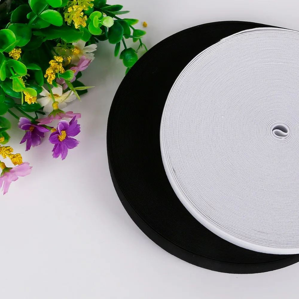 

5 Yards Flat Elastic Band Sewing DIY Homemade Clothing Ribbon Accessories White Black 3/3.5/4/4.5/5cm