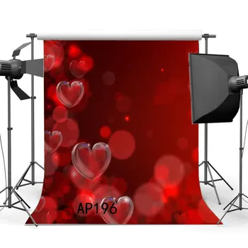 

Happy Valentine's Day Backdrop Sweet Red Hearts Bokeh Glitter Sequins Romantic Wallpaper Wedding Photography Background