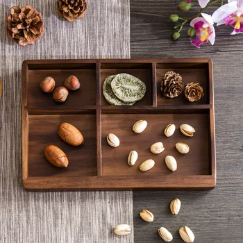 

Black Walnut Storage Tray for Dried Fruit/Candy/Office Supplies Wooden Plate Desktop Finishing Box Living Room Storage Box