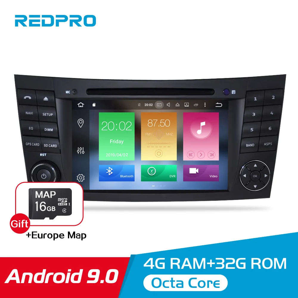 

Android 9.0 Car Radio GPS Navigation Player For Mercedes Benz/w211/e200/e300/e350 2002-2008 Auto DVD Video Stereo FM Multimedia