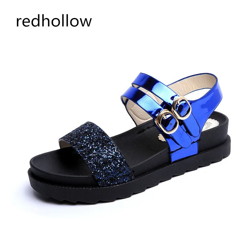 

Summer Platform Sandals Women's Flat Summer Casual Shoes Beach Sandals Bling Double Buckle Rome Style Ladies Sandals Women Shoes