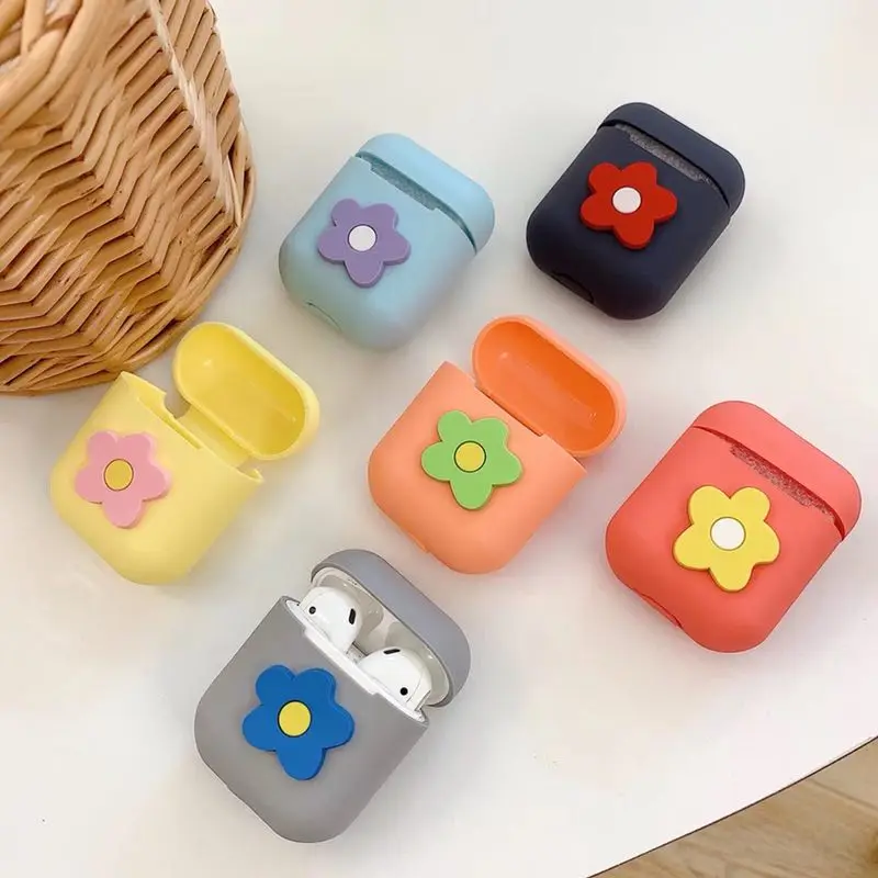 

Cute Case for AirPods Silicone Bluetooth Earphone Charging Box Case for Airpods 2 Protective Cover Flower Design Luxury