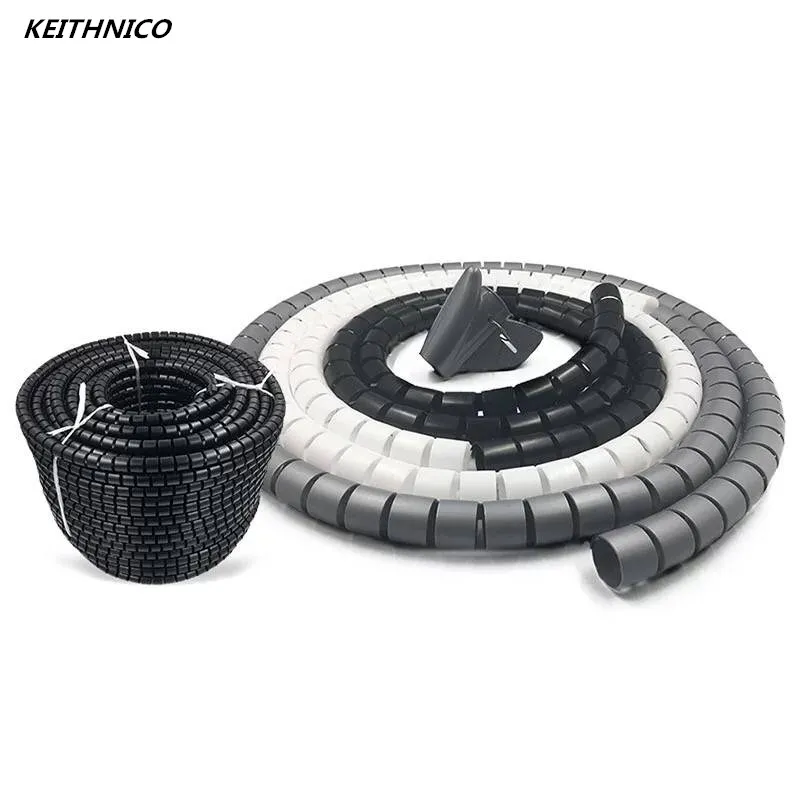 Black LICTOP 10M/32.8ft Cable Organizer Coiled Tube Sleeve Spiral Wire Organizer Holder Cord Management for PC and TV 