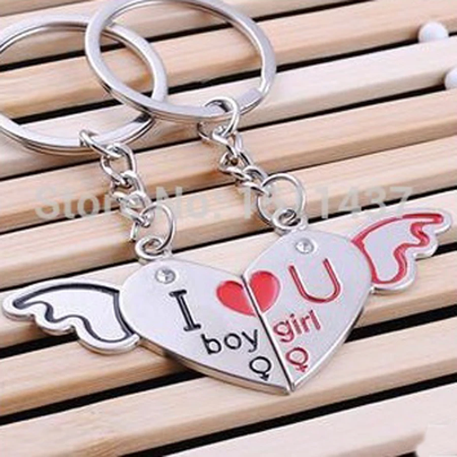 Fashion creative Exquisite Custom Couples Keychains,novelty charm metal