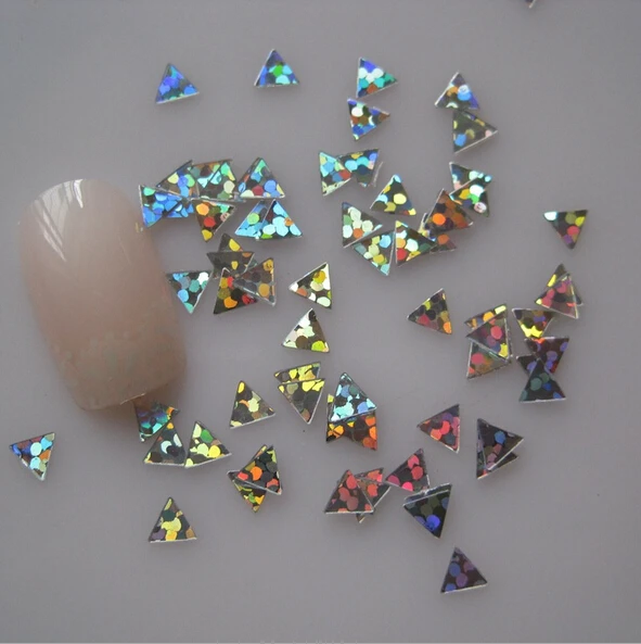 500PCS Triangle Laser Sequin Shiny Glitter Confetti Shapes DIY Nail Art
