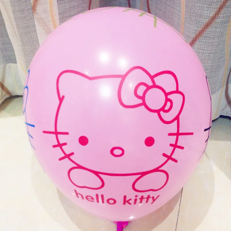 

100pcs 12'' 2.8g Cute Cartoon Pattern Hello Kitty Printed Latex Balloons For Kid's Happy Birthday Baby Showers Party Decoration