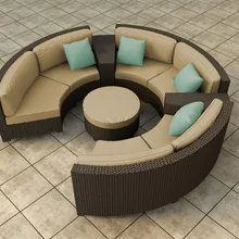 Открытый кристалл мебель круглый ротанговый секционный диван французский стиль