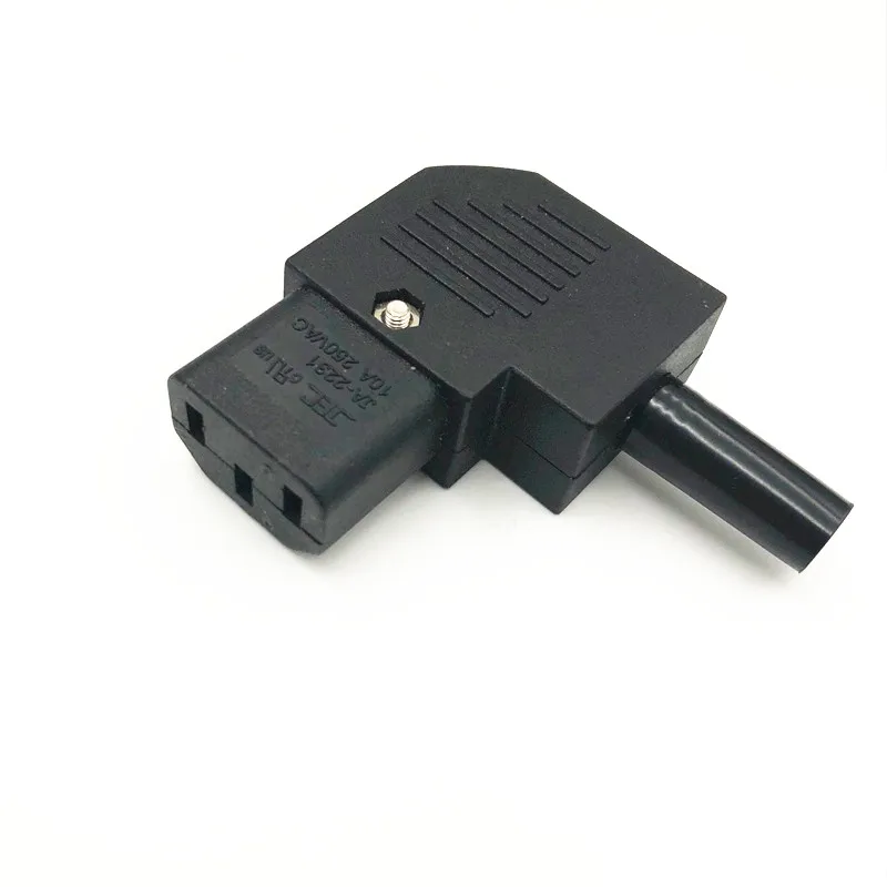 

IEC C13 Left Angle Rewirable Horizontal Connector 125V-250V C13 90 Degree Plug