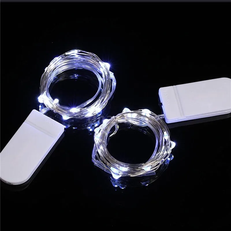 10Pcs/lot CR2032 Button Battery Operated 2M 20Led Micro LED String