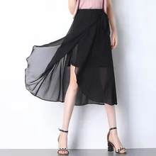 Летние Осенние женские сексуальные юбки с высокой талией 5XL 6XL 7XL модные Асимметричные шифоновые юбки больших размеров длинные макси юбки