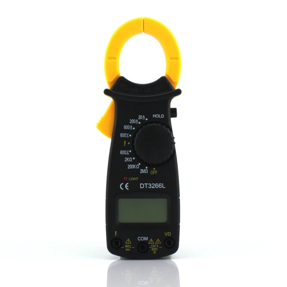 Black Yellow AC Digital Clamp DT3266L LCD Display Digital Multimeter