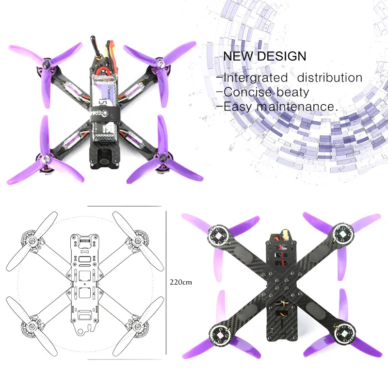 Высокое качество Eachine Wizard X220 FPV Racer Blheli_S Naze32 6DOF 5,8G 48CH 200MW 700TVL камера с FlySky I6 RTF FPV Дрон