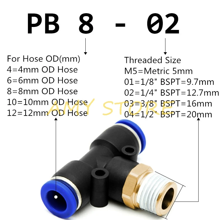 Color : 12mm OD Hose, Specification : M5 M5 1/8 1/4 3/8 1/2 Male Threaded Tee Pneumatic Fittings Quick Connection-peg For home 10pcs T Type PB 4 6 8 10 12mm Color : 12mm OD Hose, Specification : M5 M5 1/8 1/4 3/8 1/2 Male Threaded Tee Pneumatic Fittings Quick Connection-peg For home 10pcs T Type PB 4 6 8 10 12mm