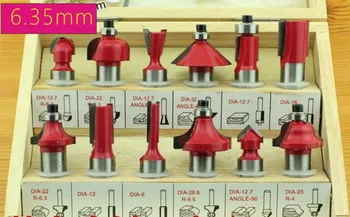

12PCS 1/4"(6.35mm) woodworking milling engraving machine / Bakelite milling / trimmer blade knives carving tools