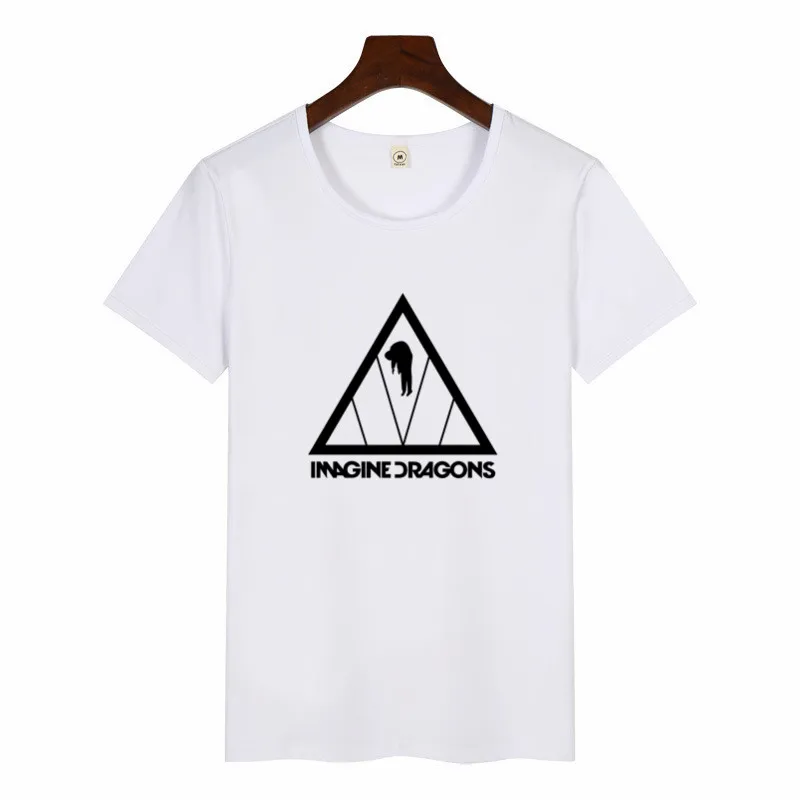 Summer Female Imagine Dragons Korean Style TShirt O-neck Hipster ShortSleeve Tops Unisex Streetwear Graphic Tees Women Harajuku - Цвет: p1413C-white