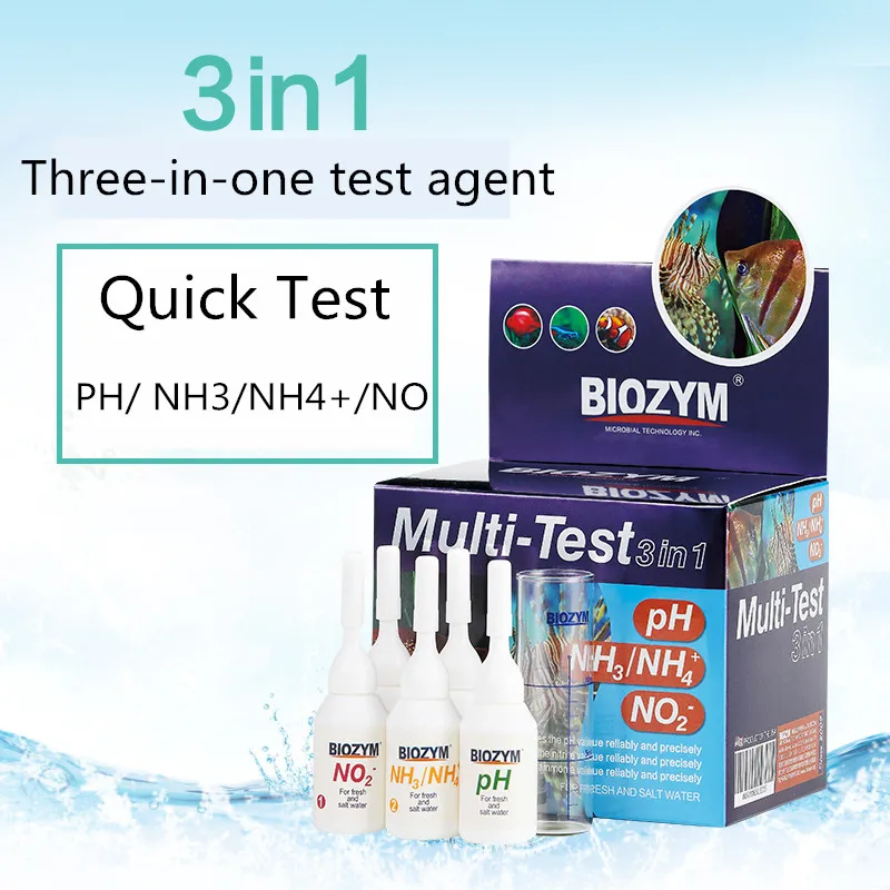 BIOZYM Тест-Комплект Ca кальций Cu CL KH Mg NH4 NH3 аммиак NO2 нитрит NO3 нитрат PH PO4 O2 GH Fe тест воды риф танк