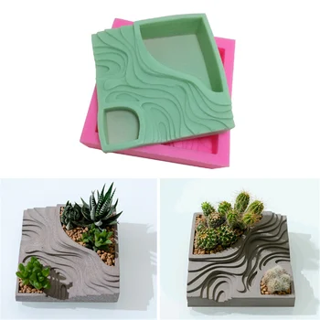 

Silicone Mold Cement Molds Terraces Concrete Terraced Fields Muti-meat Flower Planter Mould For Home Decorations