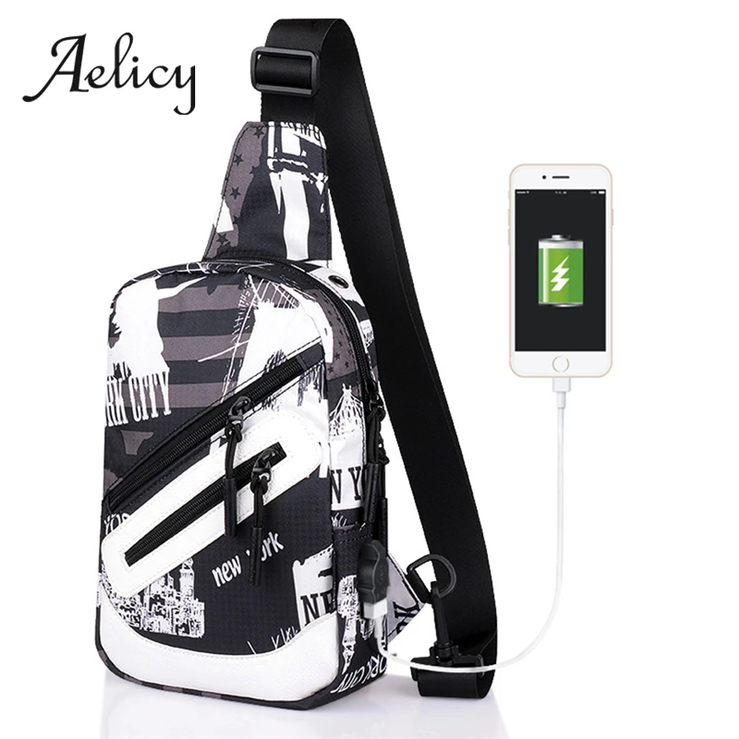 

Aelicy Chest Pack Unisex Fashion Patchwork Pattern Travel Sport Crossbody Shoulder Bag Student Streetwear Waterproof Chest Bag