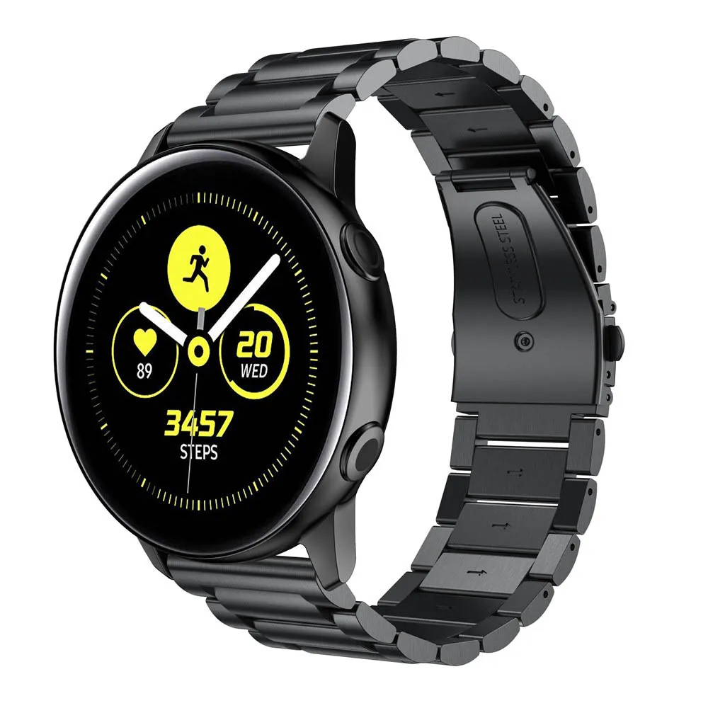 20 мм ремешок из нержавеющей стали для Garmin Vivoactive 3/samsung gear Sport S2 Galaxy 42 мм Active 2 ремешок для часов металлический браслет