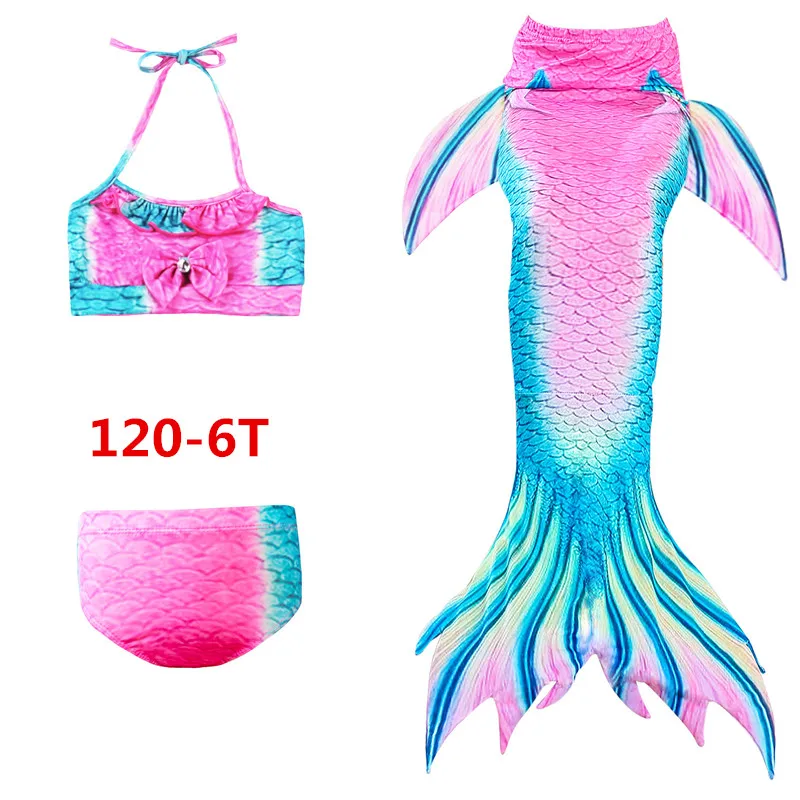 Like photo 120 Новые Детские Моноласты хвост русалки купальный костюм От 4 до 12 лет Детская одежда для девочек костюмы для плавания детские купальный костюм бикини купальный костюм русалки 3 шт./компл - Цвет: Like photo 120