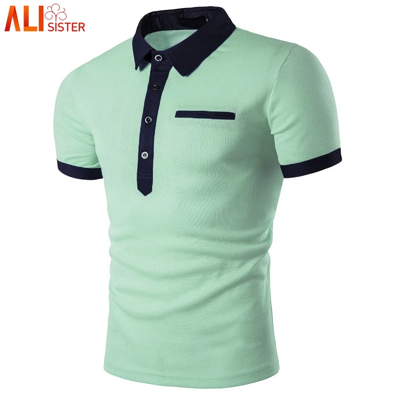 Fashion Mint Green Polo Shirt Men Polo Homme 2019 Summer Style Short