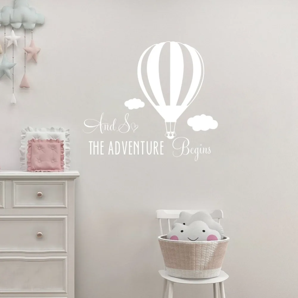 

And So Adventure Begins Hot Air Balloon Kids Room Quote Vinyl Wall Decals Decor Stickers