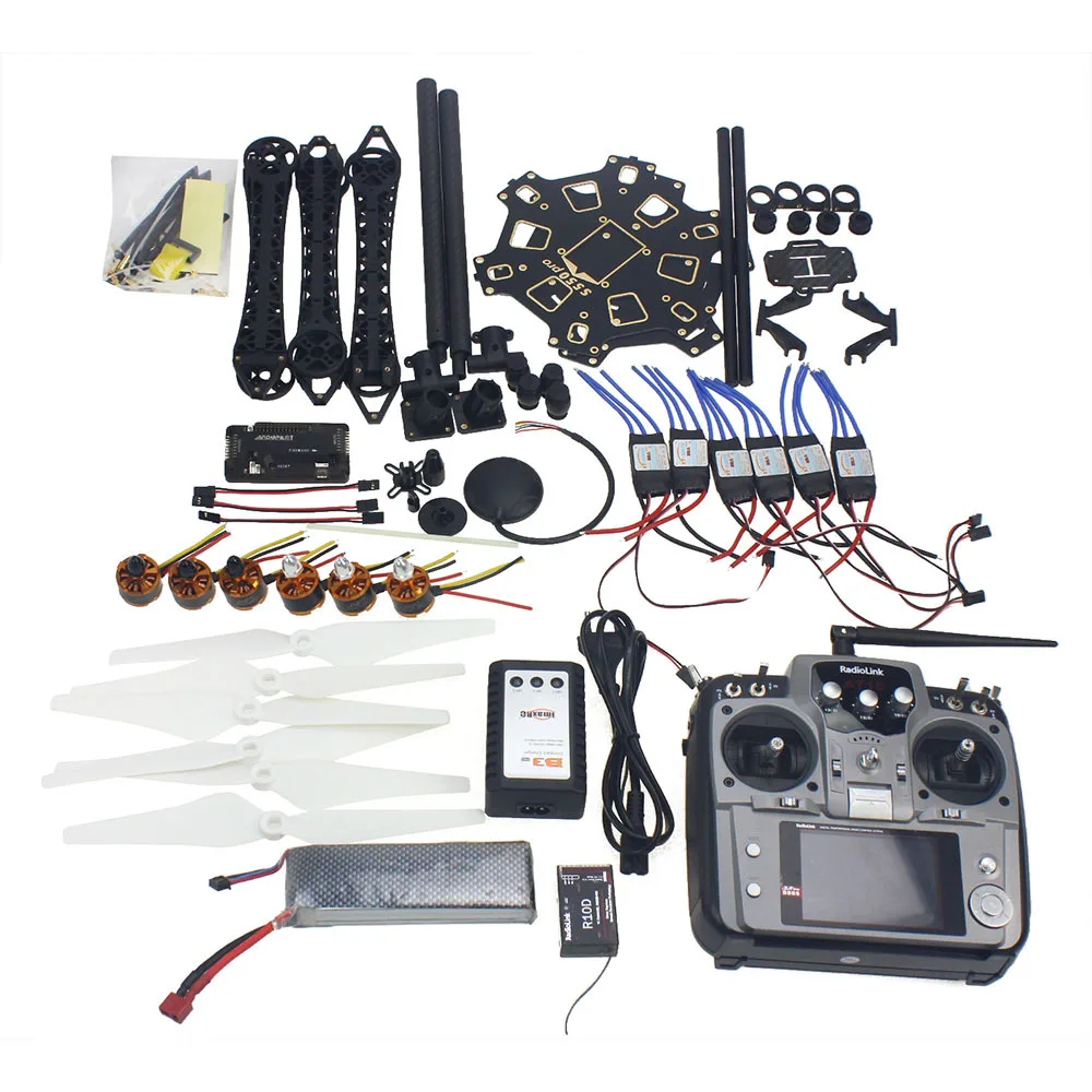 

Full Set RC Drone 6-axis Aircraft Kit HMF S550 Frame 6M GPS APM 2.8 Flight Control AT10 Transmitter F08618-Q