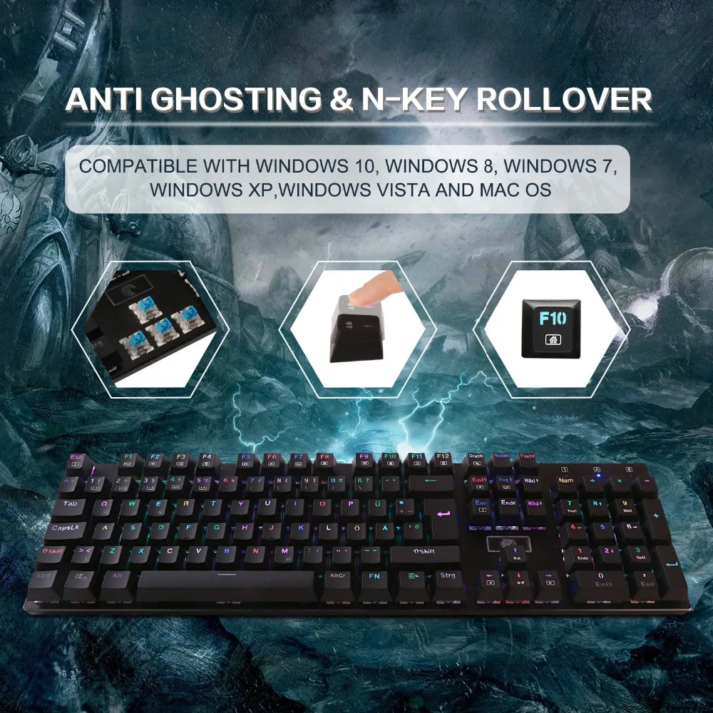 2. anti-ghosting gaming mechanische tastaturen_