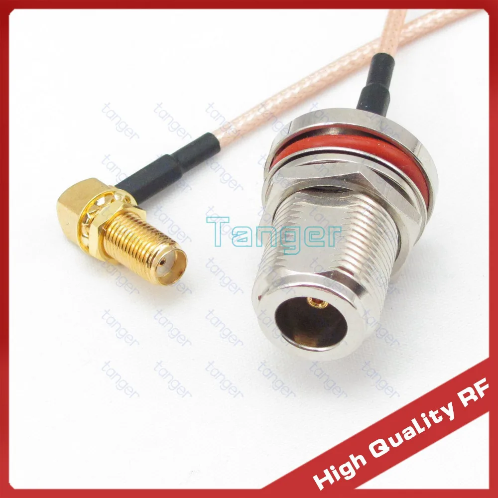 

NEW 3feet Pigtail RG316 SMA female right angle to N-type female waterproof with nut 40inch 100cm RG-316 RF Coaxial Jumper cable