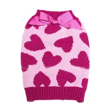 Dog Winter Clothes Rose Red Bow Love Pet Cat Dog Sweater Christmas Pet Coats New