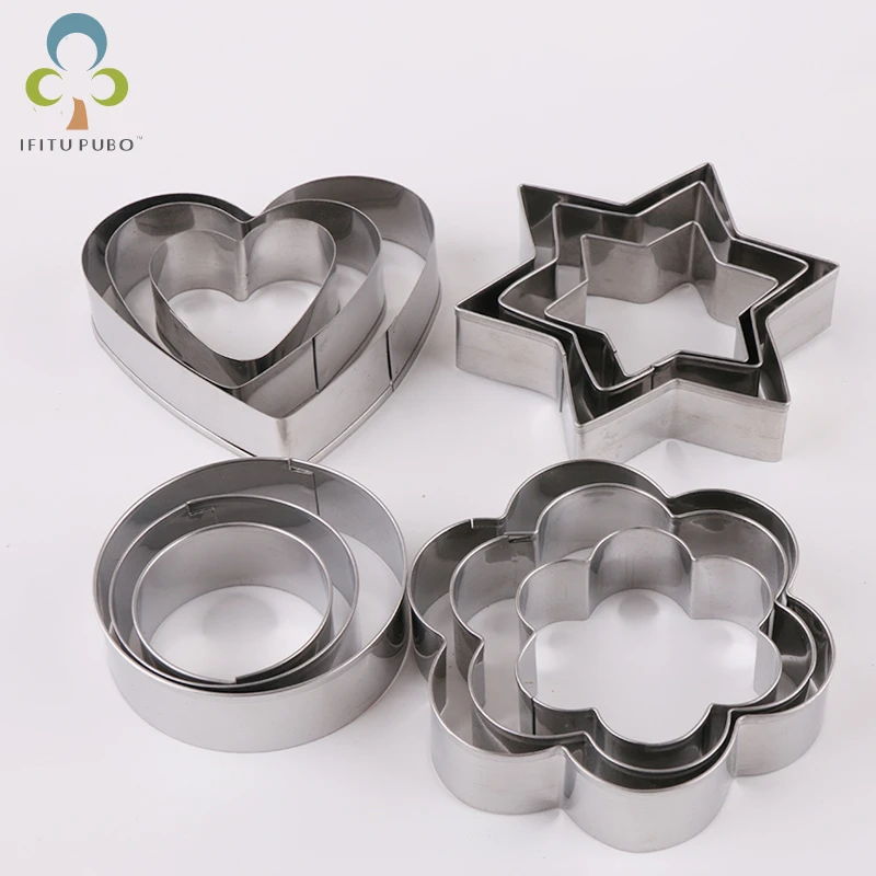 12PCS/Set Cookie Biscuit Cutter DIY Pastry Baking Mousse Cake Metal Mold 12PCS/Set Cookie Biscuit Cutter DIY Pastry Baking Mousse Cake Metal Mold