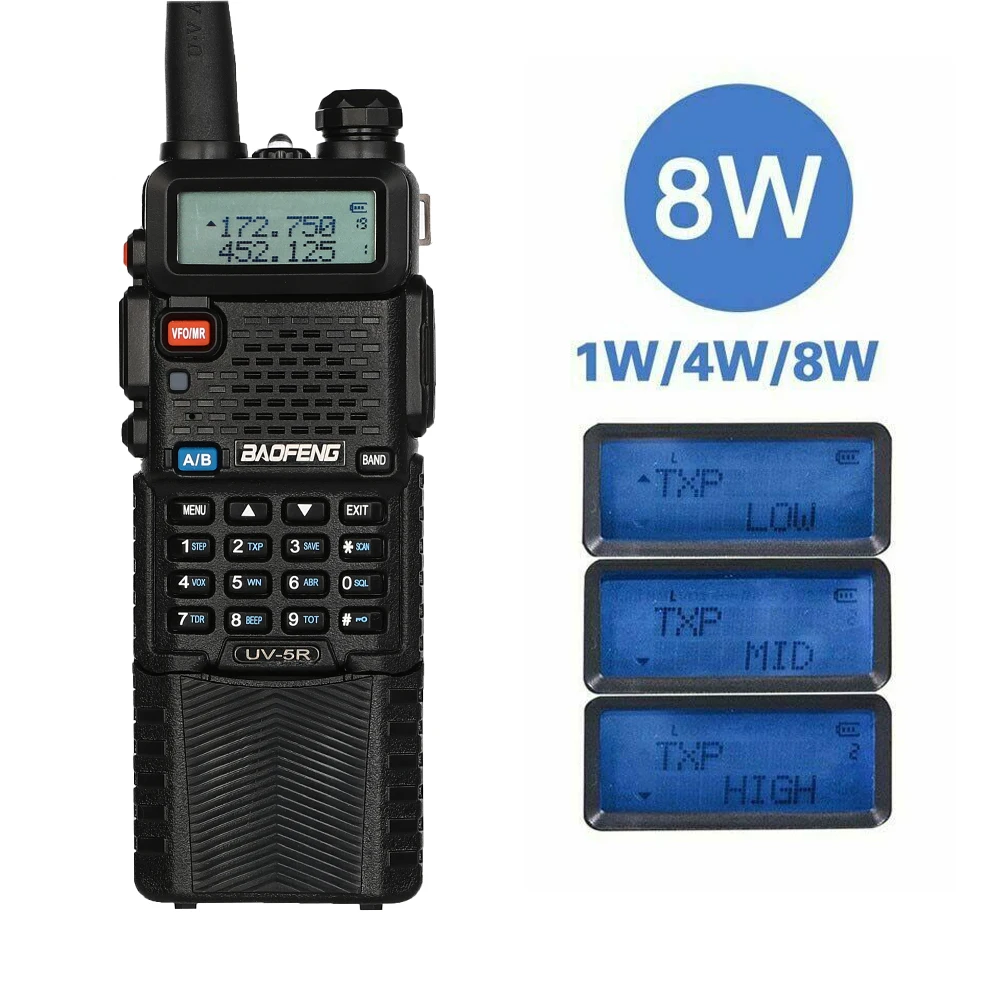 Baofeng UV-5R 8 Вт мощная рация Портативный ФИО Comunicador 3800 mAh 10 км Long Range cb радио 8 Вт UV5R для лес Сити