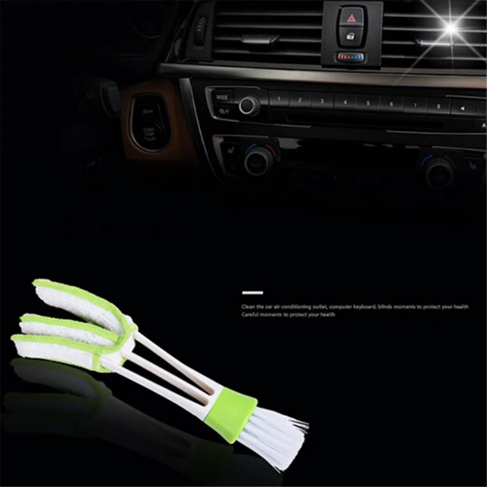 Авто Кондиционер Vent Outlet Чистящая Щетка двухсторонняя для очистки от пыли компьютер Чистый инструмент жалюзи Duster уход за автомобилем Детализация